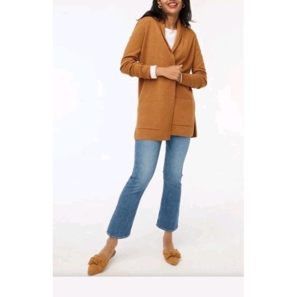 J Crew Heather Camel Chelsea Sweater Blazer Cardigan Size XS
